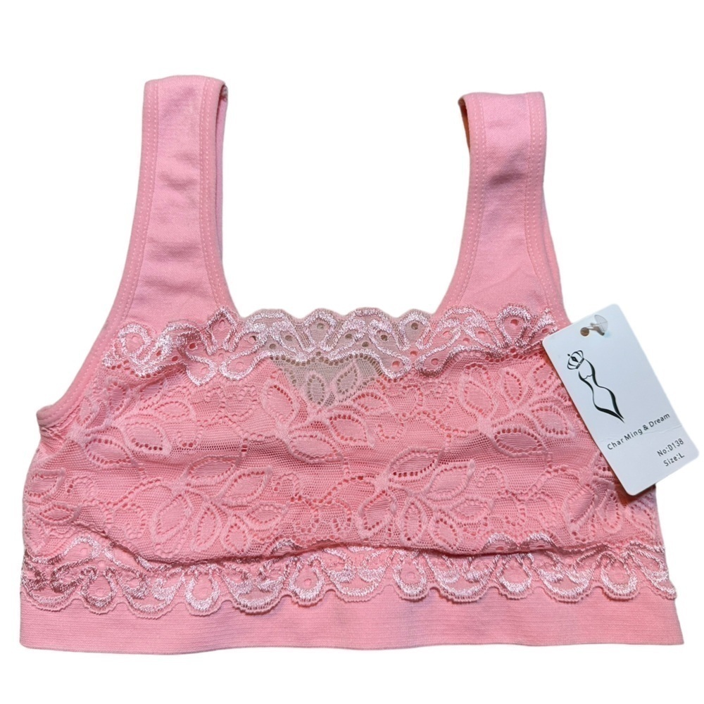 Lace Front Pull Over Bralette Size Large